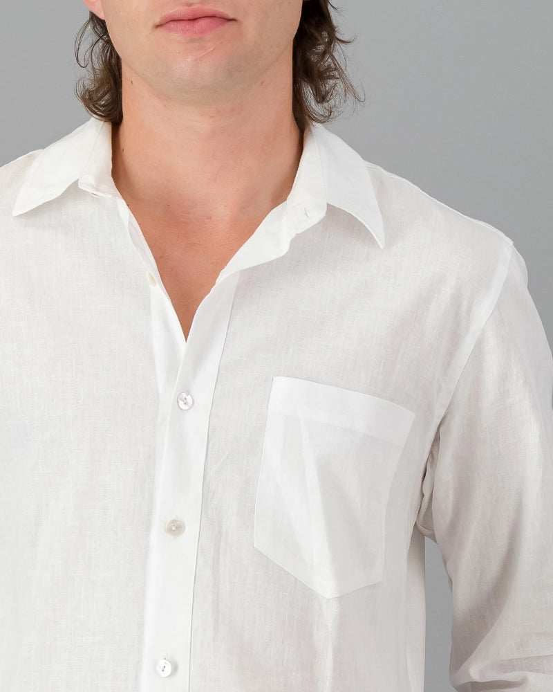 white linen shirt male