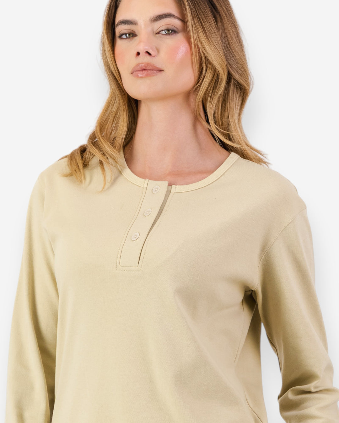 Womens beige henley