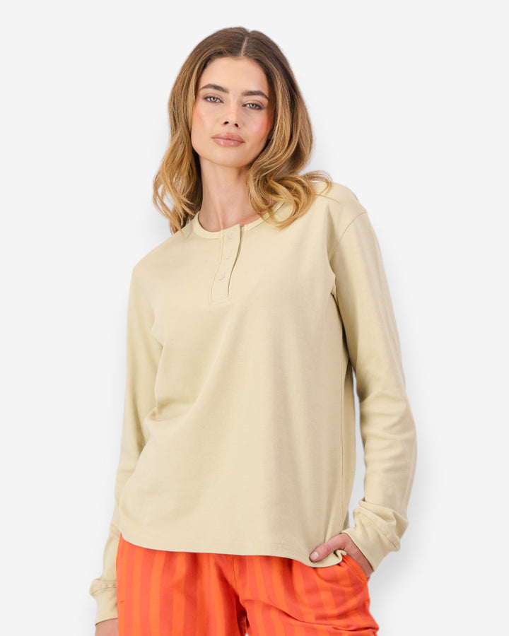 Womens beige henley