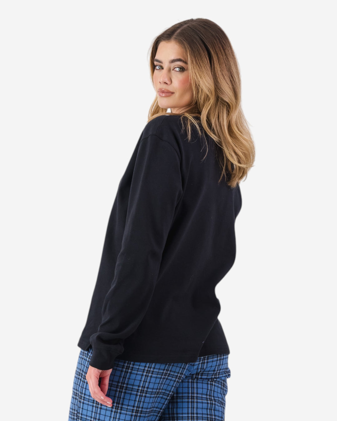 Womens black henley shirt