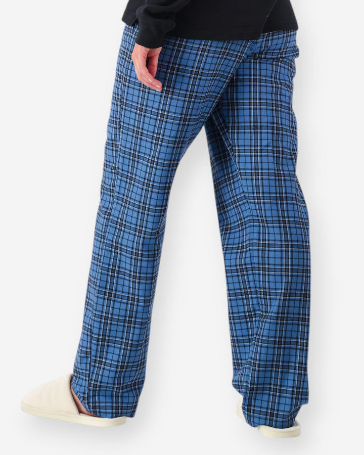 Damen Flanell Pyjamahose – Camden Blue