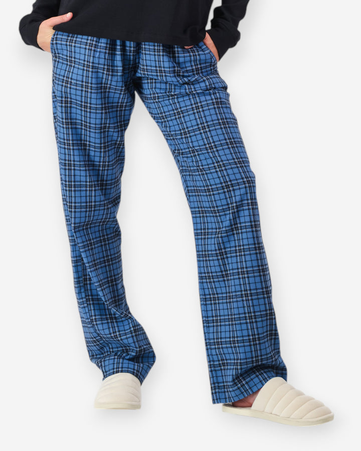 Damen Flanell Pyjamahose – Camden Blue
