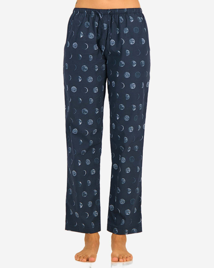 Womens cotton pyjamas pants - Blue moons