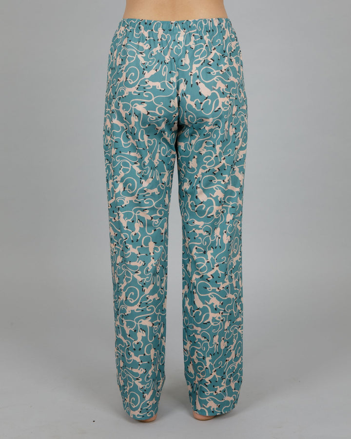 Womens green pjs monkey