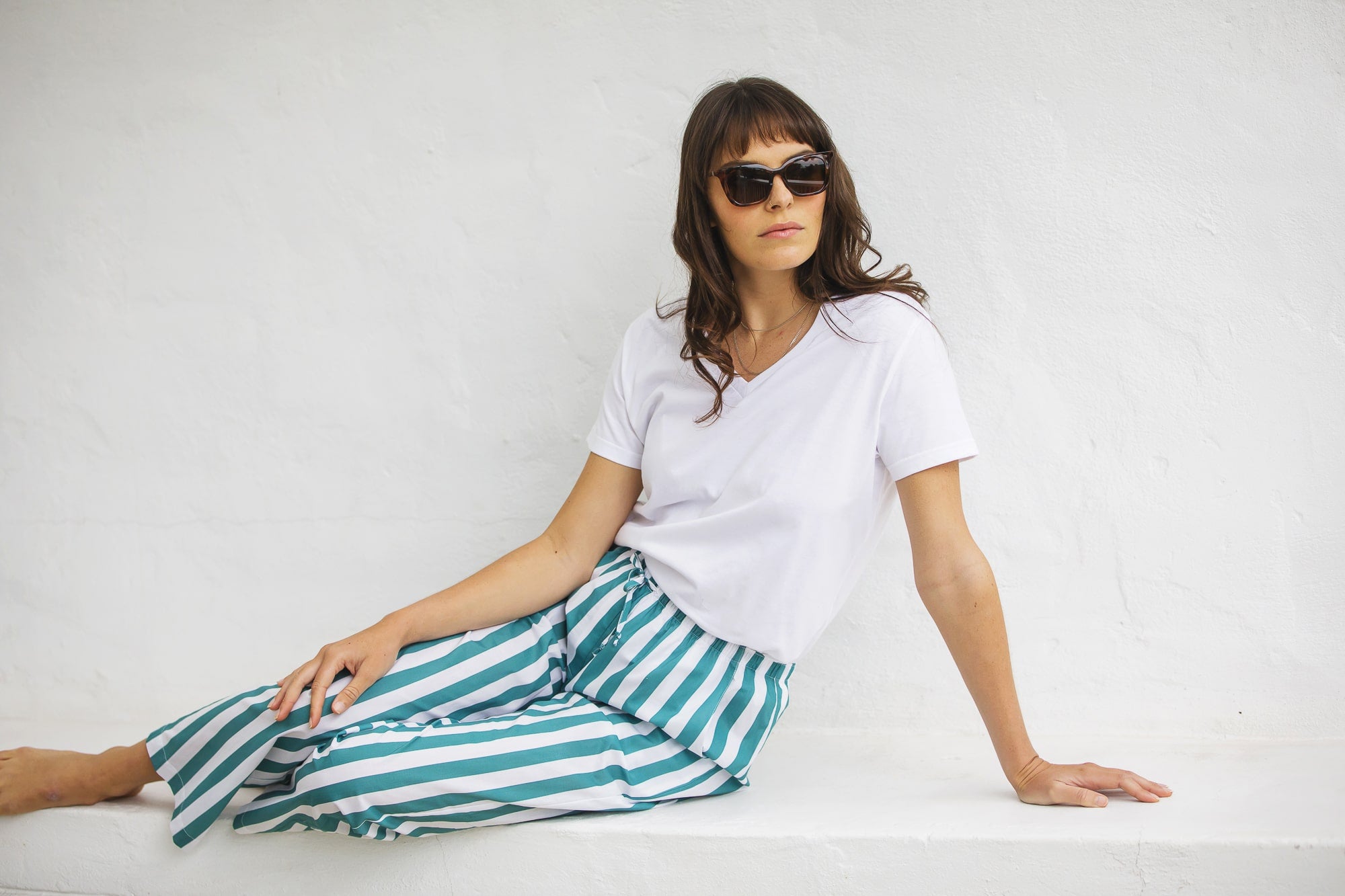 Womens lounge pants with stripes