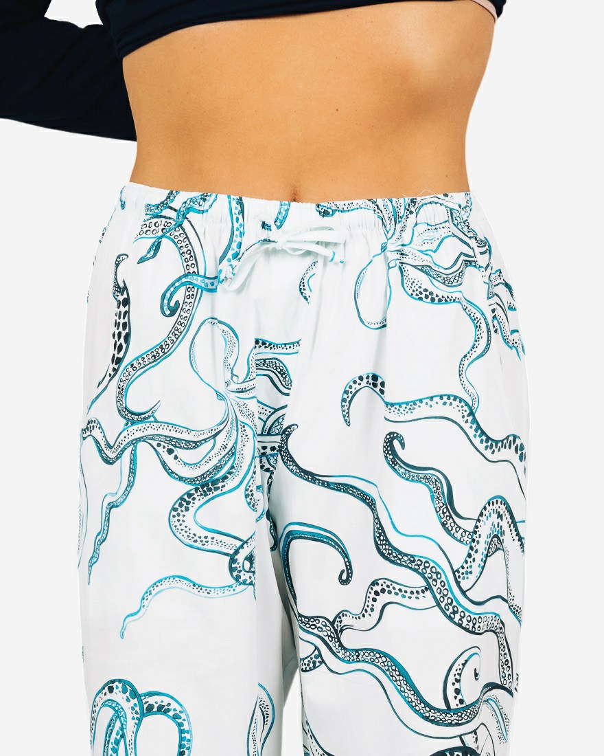 Loungehose für Damen - Octopus Indigo