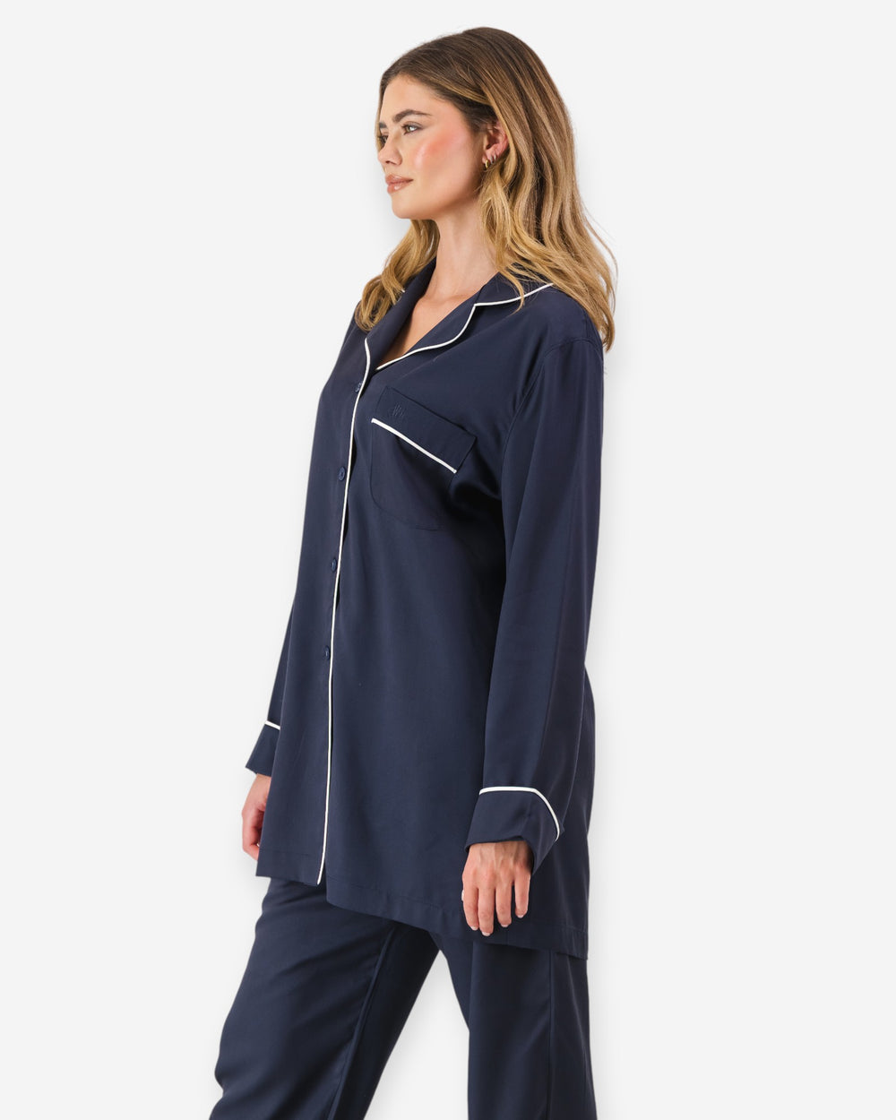 Womens navy pyjamas tencel
