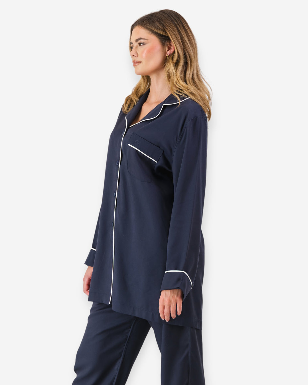 Womens navy pyjamas tencel