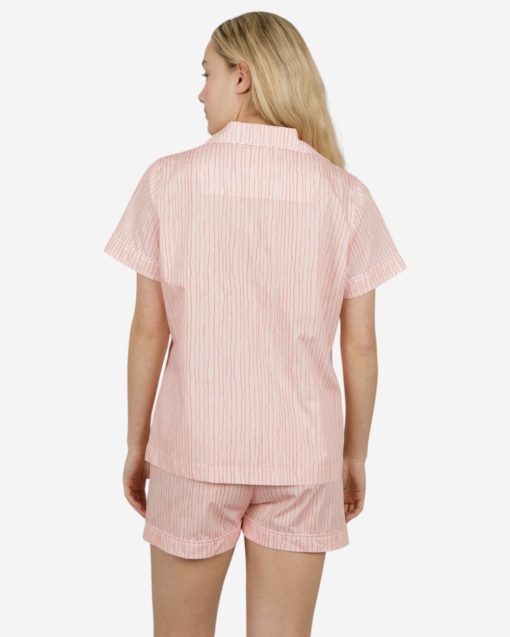 Womens short pink striped pyjamas
