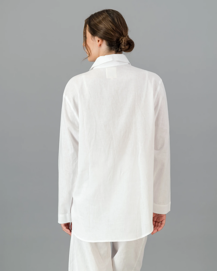 Womens white shirt linen