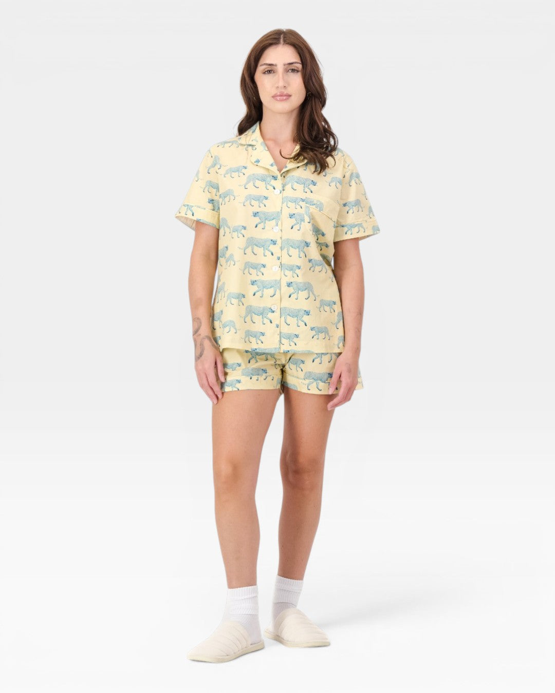 Kurzer Damen-Schlafanzug – Cheetah Soleil