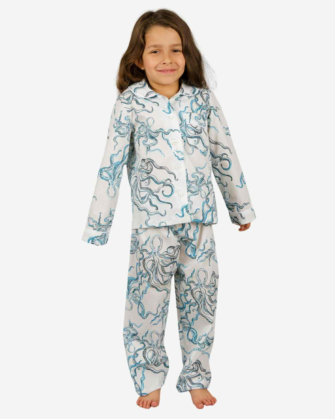 Girls pyjamas - Octopus Indigo