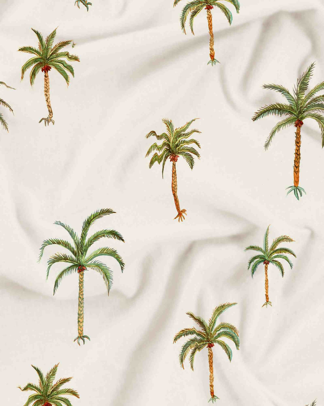 Women's cotton pyjamas set - Palm beach on creme