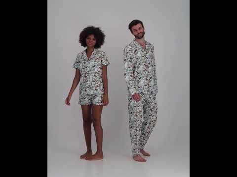 Women's cotton pyjamas set - Nag Apies white